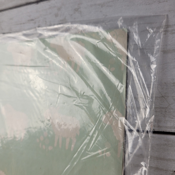 Vintage Artfaire Gift Wrap All Occasion Lamb Sheep Cottagecore Mint Green Cream - Picture 4 of 11